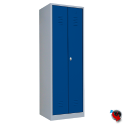 Artikel Nr. 515711 - Kleider-Wäschespinde Stahl -Abteilbreite 40 cm- Gesamtbreite 80 cm -blaue Türen - Lieferzeit ca. 2-3 Wochen !!