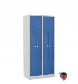 Artikel Nr. 525112 - Stahl Z Schrank - Z Spinde - Türen blau - 4 Abteile - Gesamt 80 cm  breit - 4 Drehriegel - Lieferzeit ca. 2-3 Wochen ! 