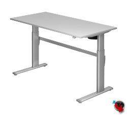 Schreibtisch-System: London: elektrisch verstellbar 70-120 cm , Platte lichtgrau-Mass: 160 x 80 cm - sofort lieferbar ! Preishammer !!!